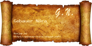 Gebauer Nóra névjegykártya